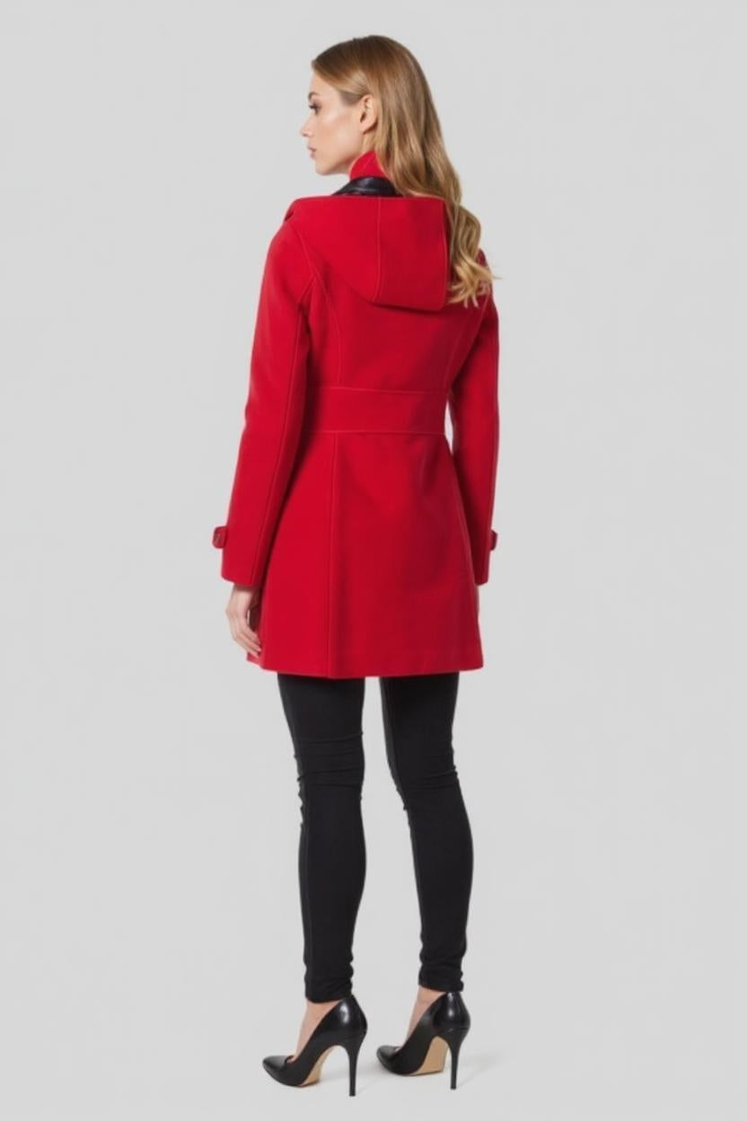 Hooded Zip Coat with Toggle Detail