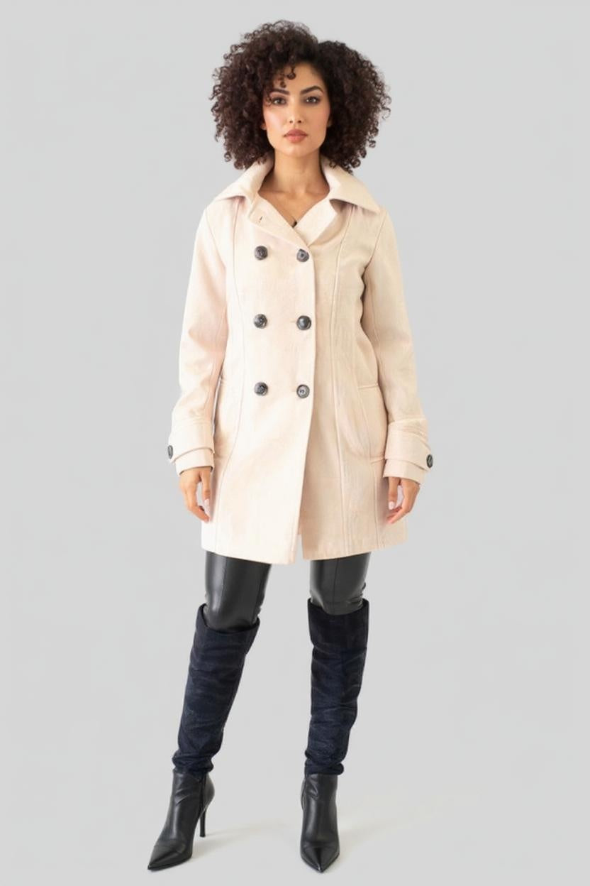 Double Breasted Wool-Feel Coat