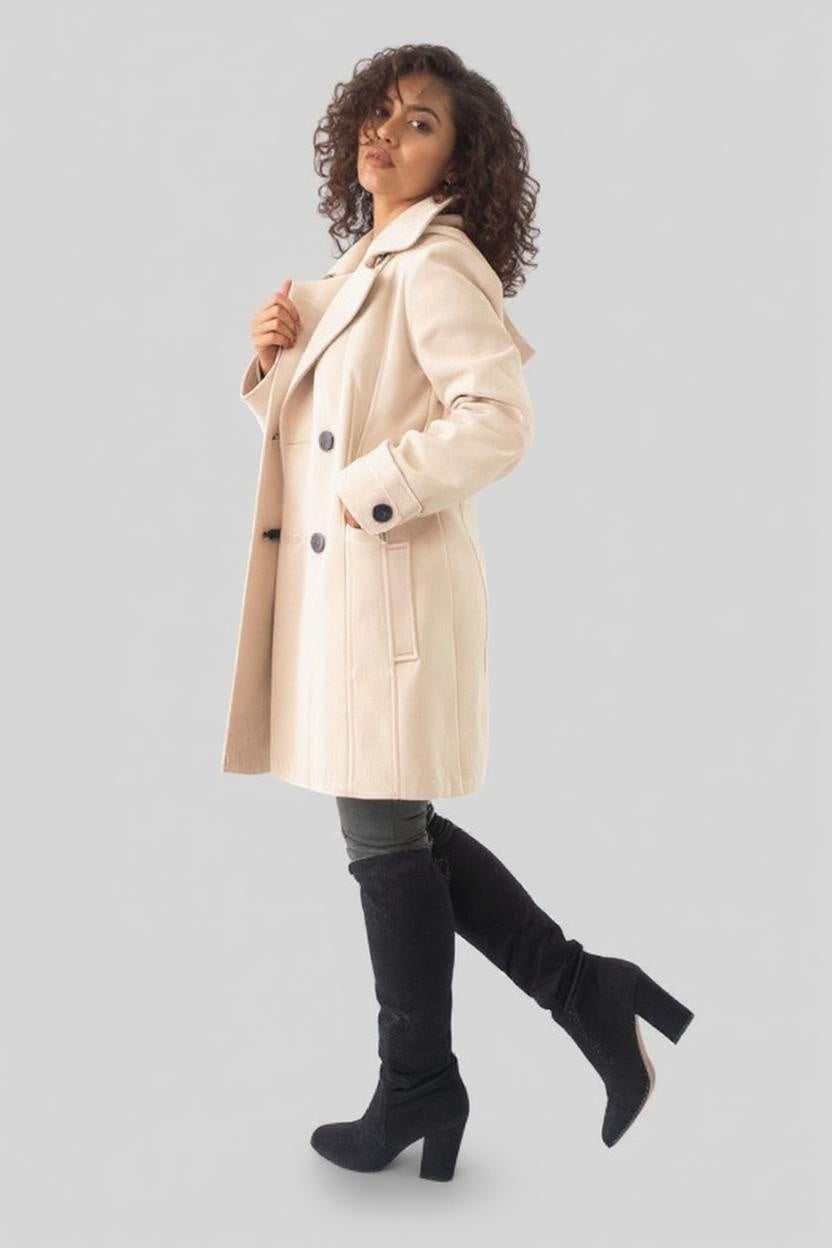 Double Breasted Wool-Feel Coat