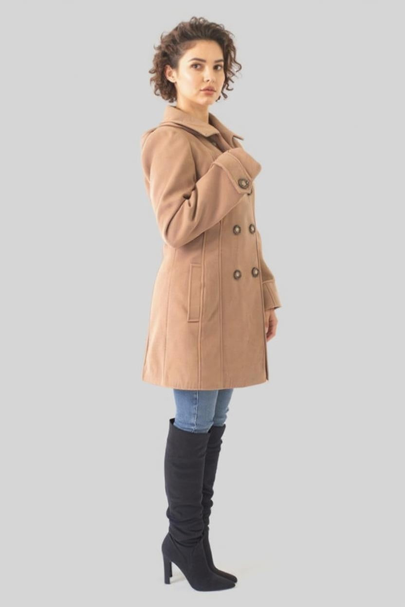 Double Breasted Wool-Feel Coat