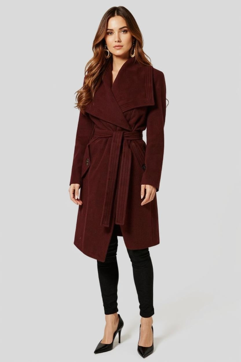 Wool Blend Large Lapel Duster Coat