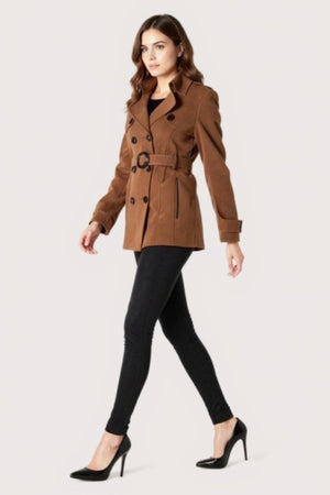Double Breasted Short Belted Coat – Jackets & Coats by Lumiark