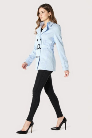 Double Breasted Short Belted Coat – Jackets & Coats by Lumiark